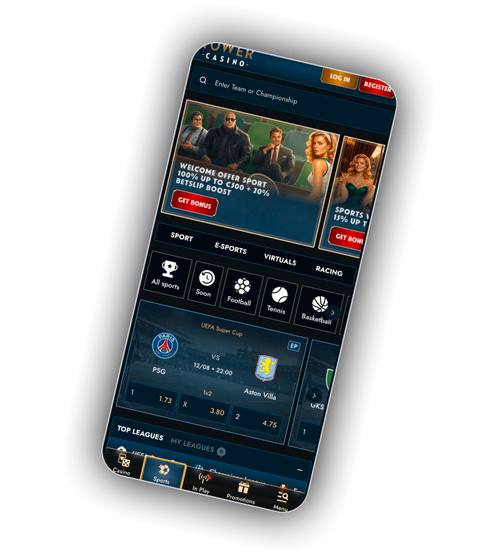 TowerCasino sportsbook view showing sports markets and betting tools
